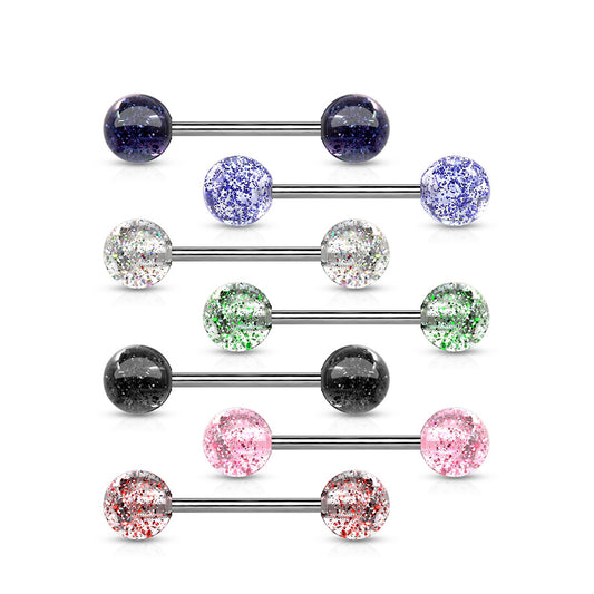 Titanium Glitz Nips Glitter Barbells