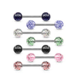 Titanium Glitz Nips Glitter Barbells