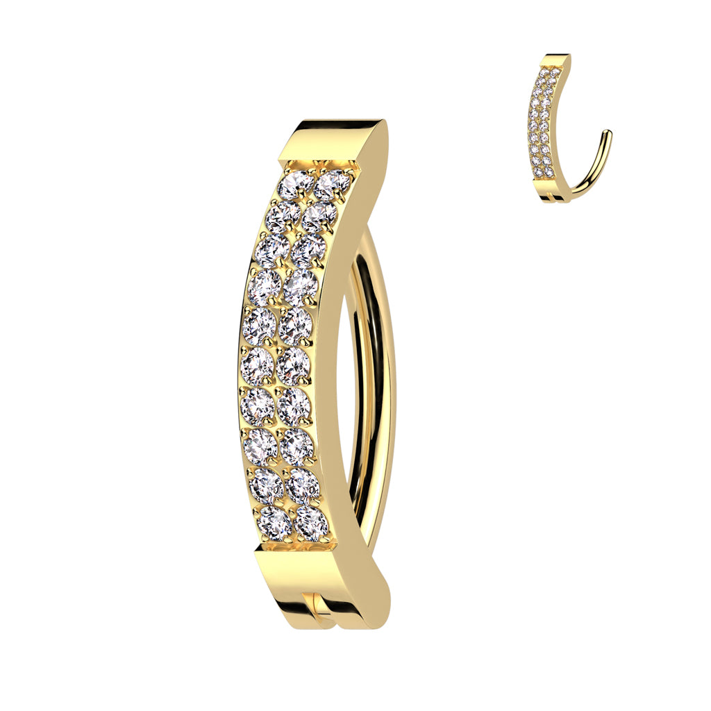 Gold Titanium Double Line Paved Luxe Belly Huggy