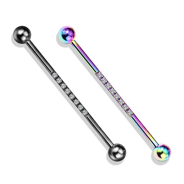 Metallic Jewel Track Industrial Barbell
