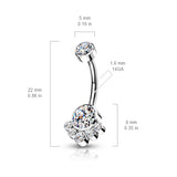 Titanium Chandelier Belly Ring with Internal Threading