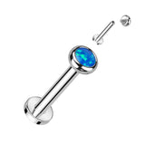 16g Solid Titanium Opal Earring. Tragus and Cartilage Jewellery.