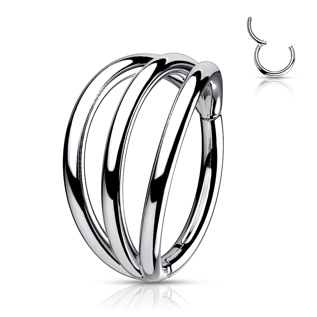 Halo Stacked Hoop Earrings. Tragus, conch and Cartilage Jewellery.
