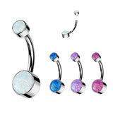 Titanium Internally Threaded Opal Belly Bars