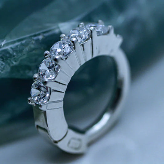 TummyToys® Solid White Gold with 5 Real Diamonds
