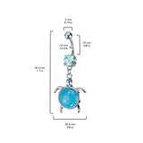 Turquoise Gem Turtle Belly Ring