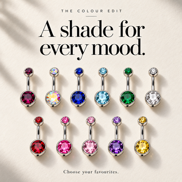 VALUE PACK 6 X Classique Gem Belly Bars - CHOOSE YOUR COLOURS!