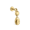 Double Faceted Gold Threaded Charm Stud Earring by Maria Tash in 14K Yellow Gold.