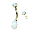 Madame Opal Teardrop Belly Ring in 14K Yellow Gold