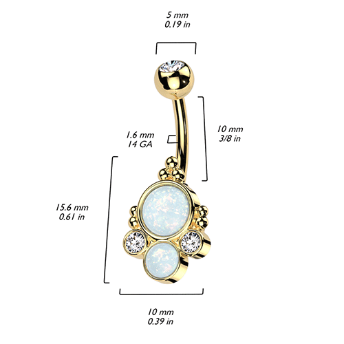 Zelda Opal Blitz Belly Ring with Rose Gold Plating