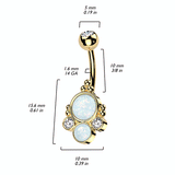 Zelda Opal Blitz Belly Ring with Gold Plating