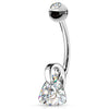 ViVi Triangle Belly Bar in 14K White Gold