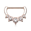 Classic Bezel Pave Nipple Clicker with Rose Gold Plating