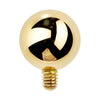 14K Gold Internally Threaded 14g Belly Ring Replacement Ball