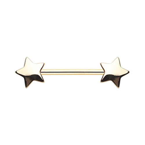 Gold Classic Star Nipple Barbell Ring - Nipple Ring. Navel Rings Australia.