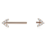Maria Tash 4.5mm Genuine Diamond Arrow Nipple Bar in 14K Rose Gold - Nipple Ring. Navel Rings Australia.