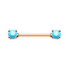 Classic Turquoise Nipple Ring with Rose Gold Plating
