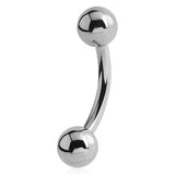 Basic Duo Ball Body Jewellery in 14K White Gold - Basic Curved Barbell. Navel Rings Australia.