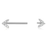 Maria Tash 4.5mm Genuine Diamond Arrow Nipple Bar in 14K White Gold - Nipple Ring. Navel Rings Australia.
