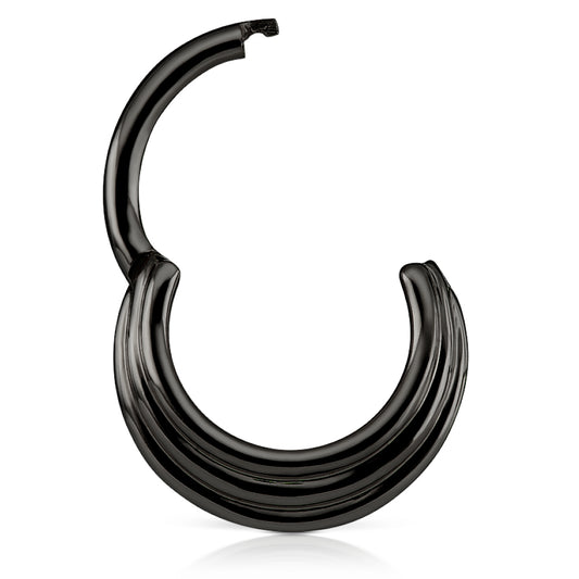 Hiranya Clicker by Maria Tash in Black Gold - Earring. Navel Rings Australia.