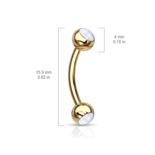 16g Petite Cloud Nine Body Jewellery with Rainbow Titanium Plating. 16g Navel or Eyebrow