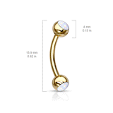 16g Petite Cloud Nine Body Jewellery with Rainbow Titanium Plating. 16g Navel or Eyebrow