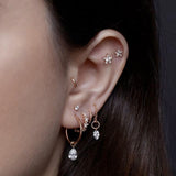 Invisible Set Diamond Threaded Stud Earring by Maria Tash in 18K White Gold. Flat Stud. - Earring. Navel Rings Australia.