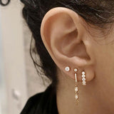 Invisible Set Diamond Threaded Stud Earring by Maria Tash in 18K White Gold. Flat Stud. - Earring. Navel Rings Australia.