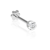 Invisible Set Diamond Threaded Stud Earring by Maria Tash in 18K White Gold. Flat Stud. - Earring. Navel Rings Australia.