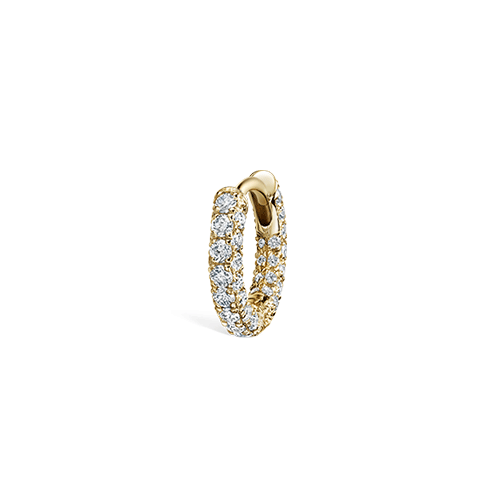 Diamond Five Row Pavé Hoop Earring (Bottom Hinge) by Maria Tash in Yellow Gold