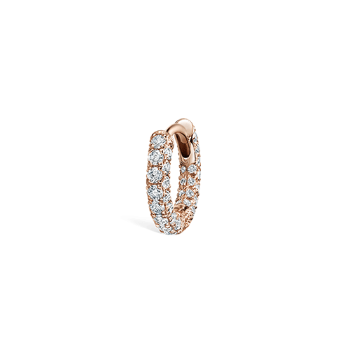 Diamond Five Row Pavé Hoop Earring (Bottom Hinge) by Maria Tash in Rose Gold