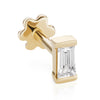 Diamond Baguette Threaded Stud Earring by Maria Tash in Gold