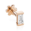 Diamond Baguette Threaded Stud Earring by Maria Tash in Rose Gold
