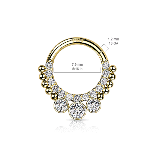 Gypsy Crystal Earring Clicker in 14k White Gold