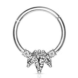 Marquise Septum & Daith Clicker in White Gold - Septum. Navel Rings Australia.