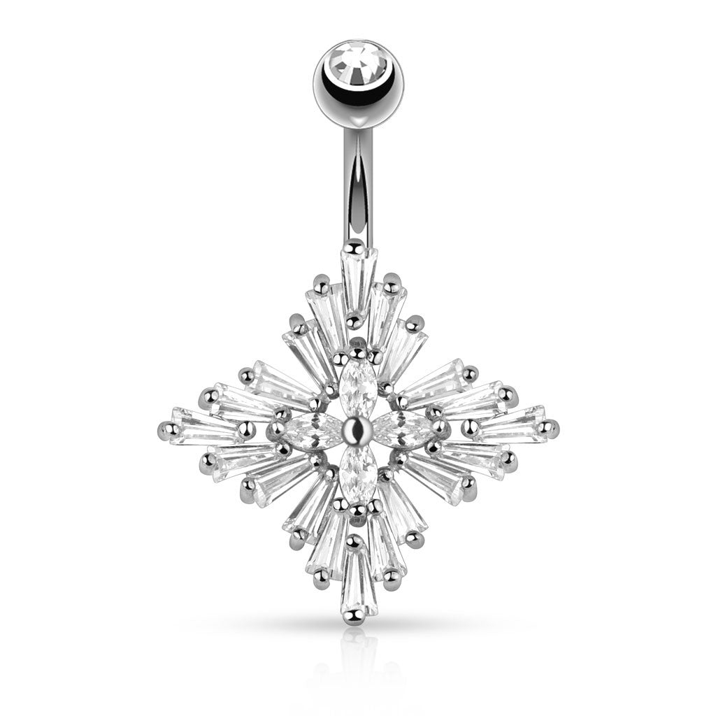 Lucilla Empress Belly Button Ring - Fixed (non-dangle) Belly Bar. Navel Rings Australia.