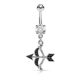 Love Struck Cupid Belly Dangle - Dangling Belly Ring. Navel Rings Australia.