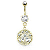 Family Tree of Life Belly Ring with Gold Plating