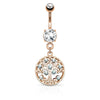 Family Tree of Life Belly Ring with Rose Gold Plating