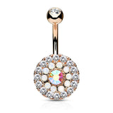 Juliet's Rose Gold Triple Tiered Belly Button Bar - Fixed (non-dangle) Belly Bar. Navel Rings Australia.