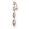 Xiomara Reverse Belly Bar with Rose Gold Plating