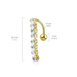 Crystal Waterfall Reverse Belly Ring