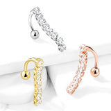 Crystal Waterfall Reverse Belly Ring