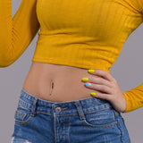 Diamond Forever Reverse Belly Piercing with Gold Plating