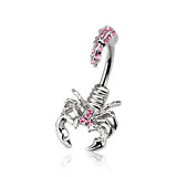 Desert Scorpion Split Belly Ring - Split Spinal Belly Bar. Navel Rings Australia.