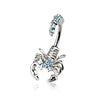 Desert Scorpion Split Belly Ring - Split Spinal Belly Bar. Navel Rings Australia.