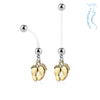 Tiny Toes Pregnancy Belly Ring with Gold Plating