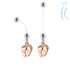Tiny Toes Pregnancy Navel Ring with Rose Gold Plating