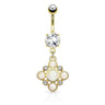 Gypsy Soul Opal Belly Drop with Gold Plating - Dangling Belly Ring. Navel Rings Australia.