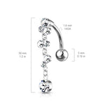Climbing Wisteria Reverse Belly Piercing - Reverse Top Down Belly Ring. Navel Rings Australia.